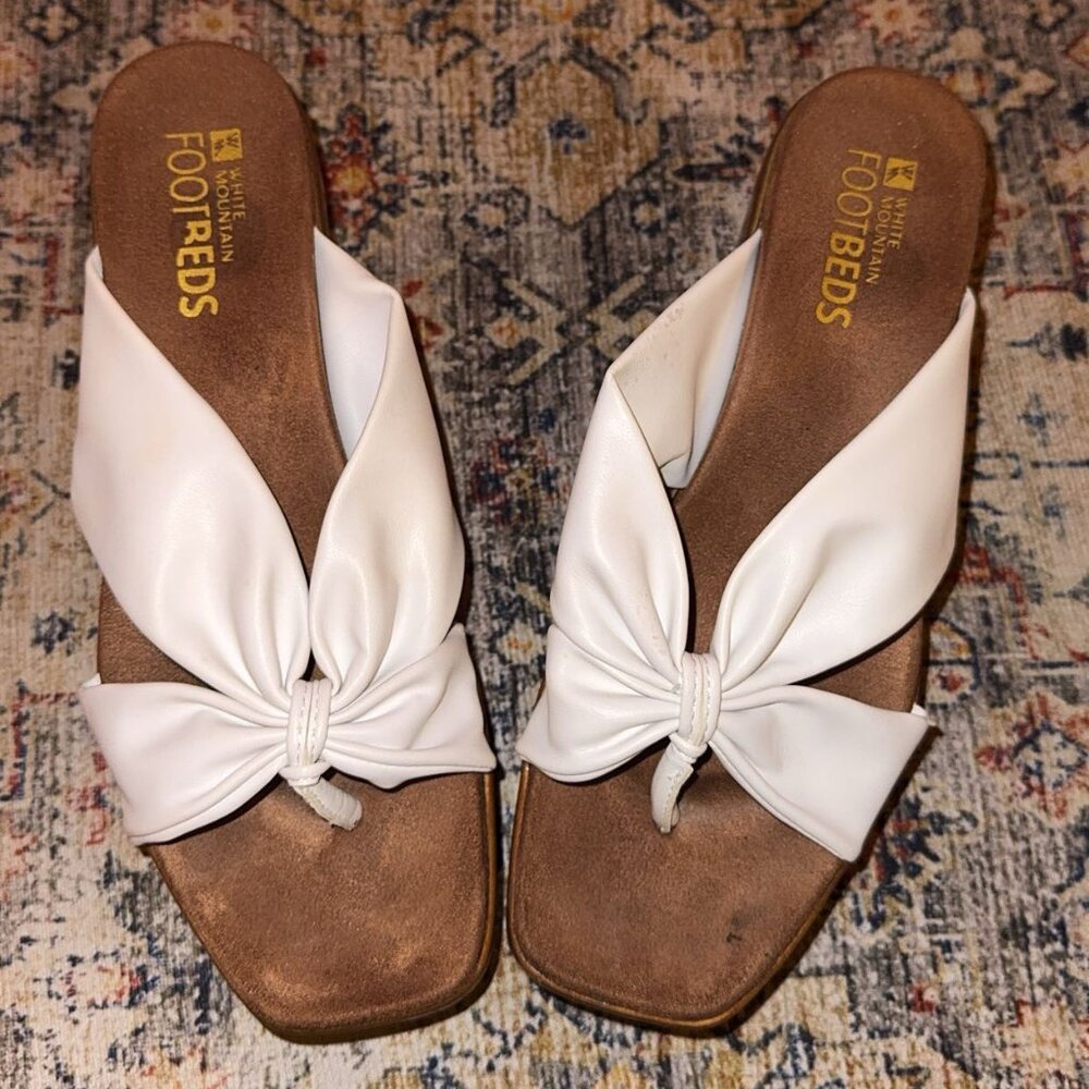 White Mountain Footbed Block Sandals, Size 8W